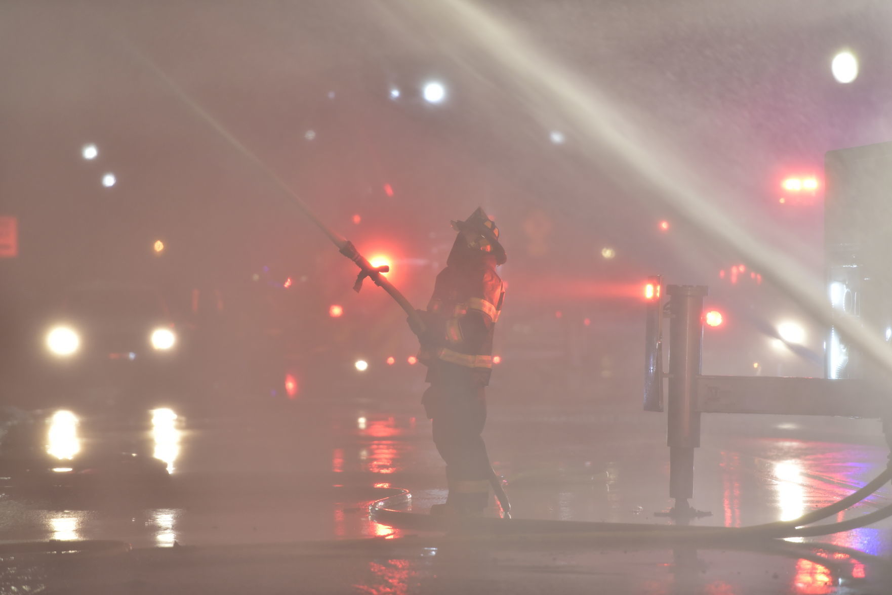 Crews battle fire at the Copper Penny